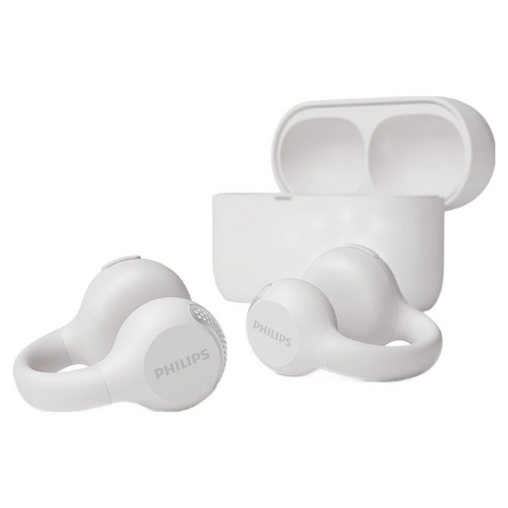 필립스 오픈타입 무선 5.4 이어커프 블루투스 이어폰, TAQ2000, 화이트