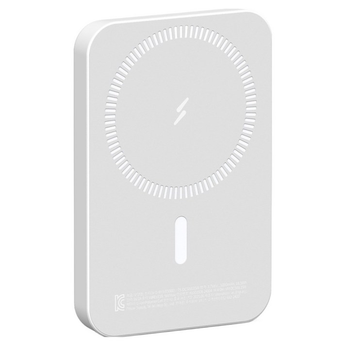 모디스 초경량 무선 충전 메탈링 포함 맥세이프 보조배터리 5000mAh, 화이트, TSDC5WL05W