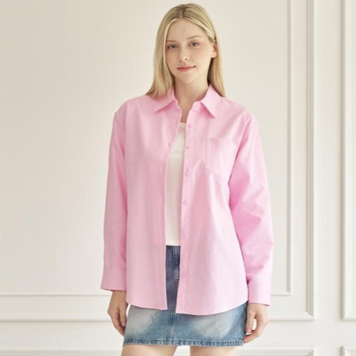 인비비드 여성용 클린라이트 스탠다드핏 클래식 옥스포드 셔츠 H08I7_il5678