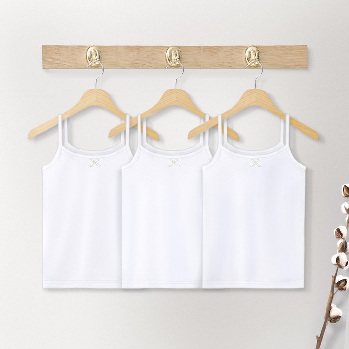 트라이 오가닉 여아 캐미솔 3p