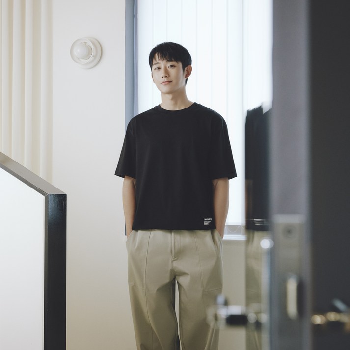 마인드브릿지 남성용 쿨 백포인트 세미 오버 반팔 티셔츠 MXTS3113