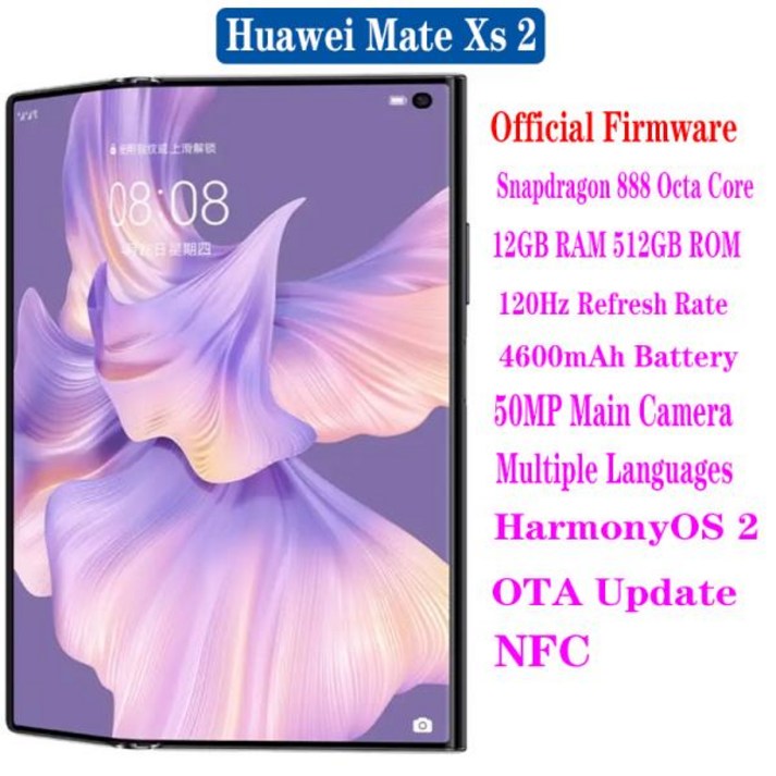 화웨이 메이트 Xs 2 접이식 스크린 스마트폰, 스냅드래곤 888, 4600mAh, 50MP 카메라, 8GB, 12GB RAM, 256G