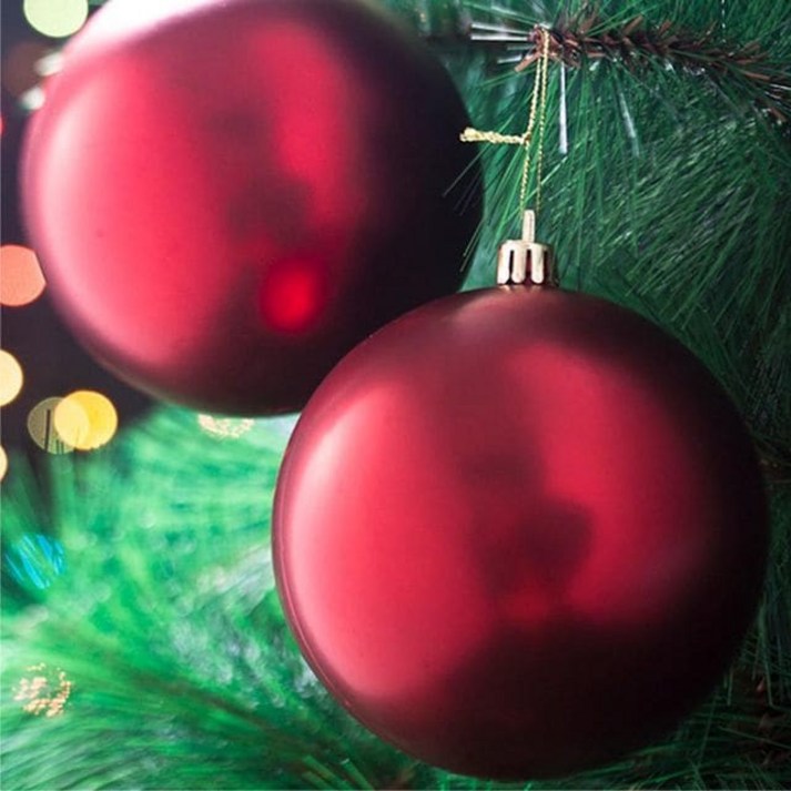 구슬용품 레드 무광볼 2p세트 10cm 트리 장식볼 츄리용품
