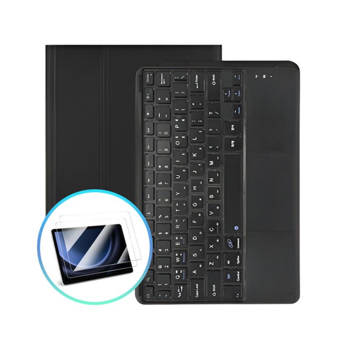 갤럭시탭S7 FE 파스텔 터치패드 키보드 케이스+액정 보호필름 2매