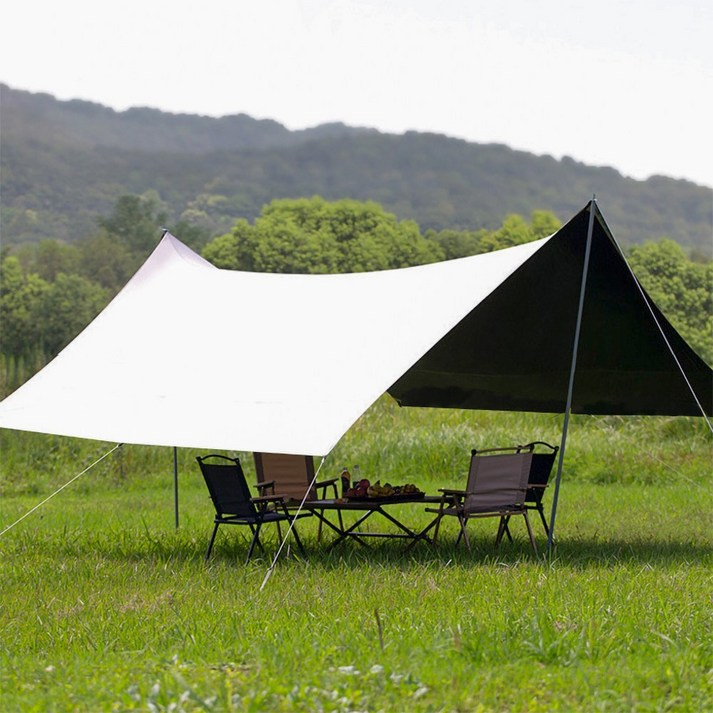 Sgirl 특대형 아웃도어 방수 캠핑타프 세트 블랙코팅타프 그늘막 500300240mm