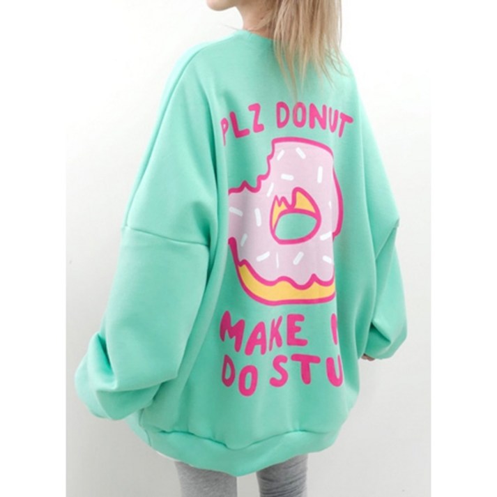 도넛 오버핏 롱맨투맨 SUP13-1 가을 신상 임부복 빅사이즈 쇼핑몰 여성의류 홈웨어 오피스룩 루즈핏 오버핏