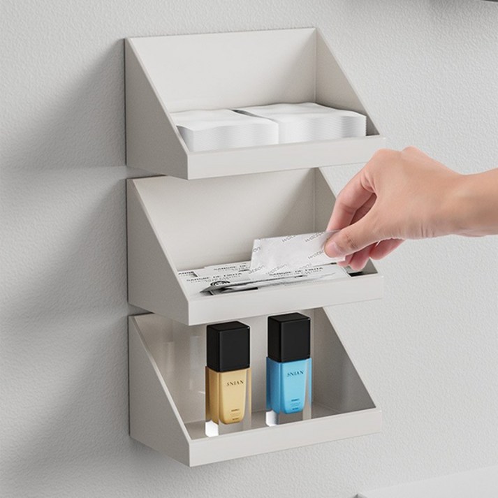 그리드업 부착식 욕실 화장대 소품 정리함