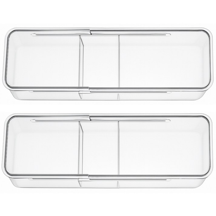 엔케이원 다용도 길이조절 수납정리함, 2개, 투명