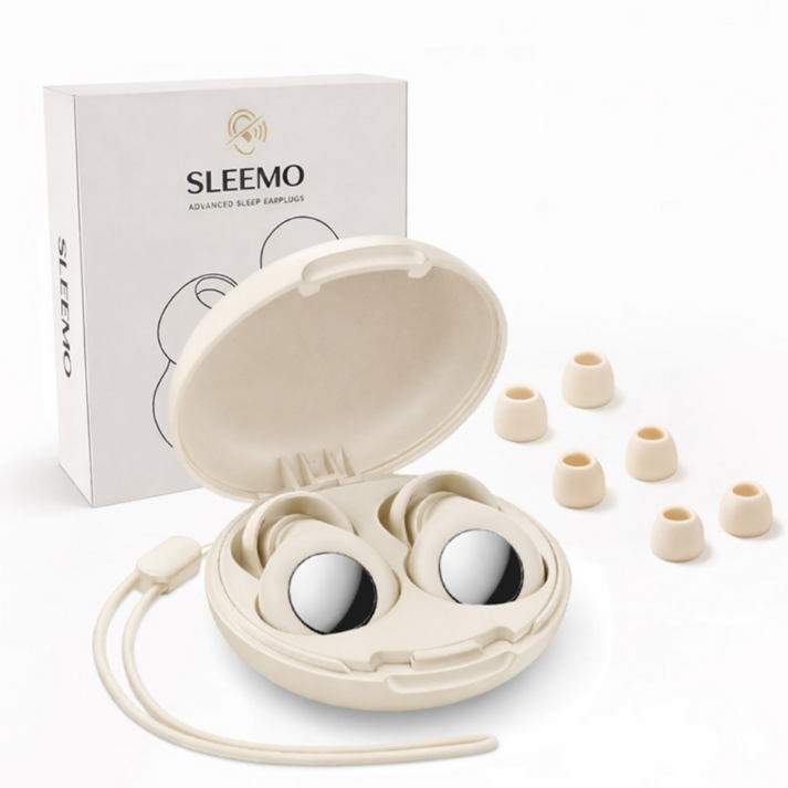 슬리모 소음 차단 실리콘 수면 귀마개 아이보리