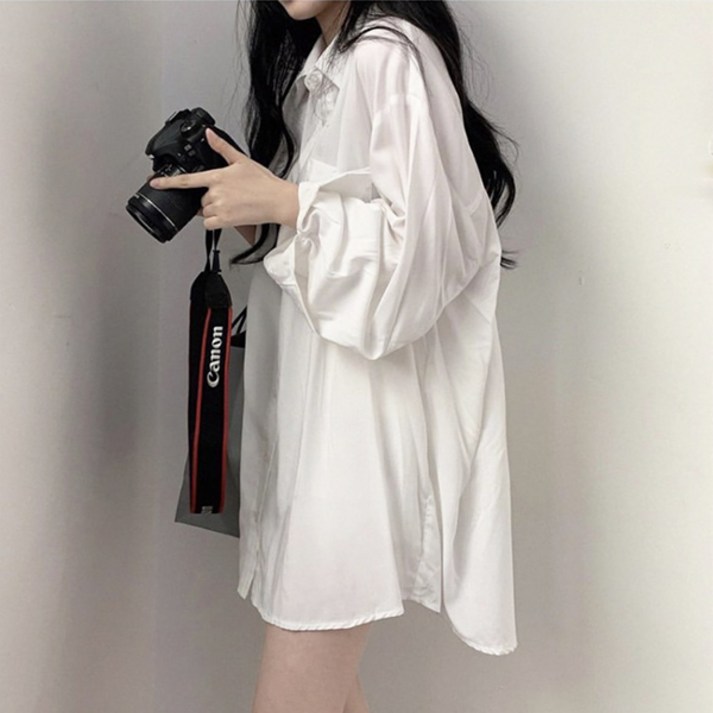 [레티고] 여성 데일리 루즈 포켓 셔츠
