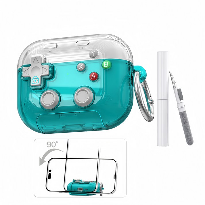 메트리콘 투명 게임 컨트롤러 에어팟 케이스 + 청소 도구 증정