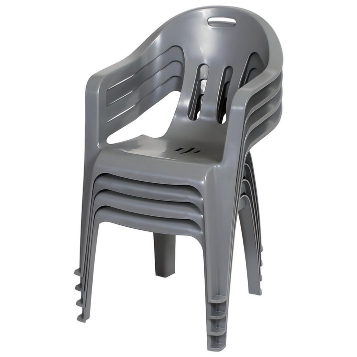 지오리빙 팔걸이 플라스틱의자 4개