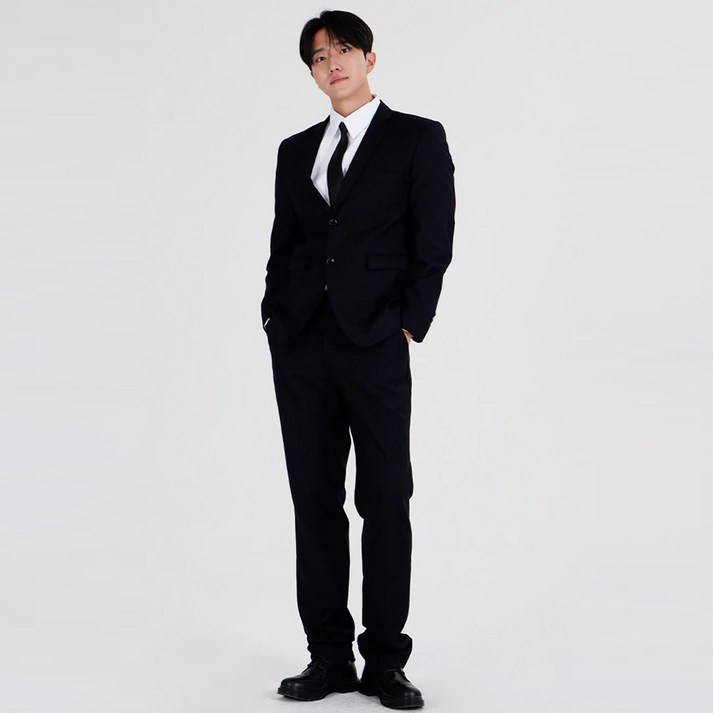 (대여)네이비 블랙 남자 긴팔 면접정장 세트