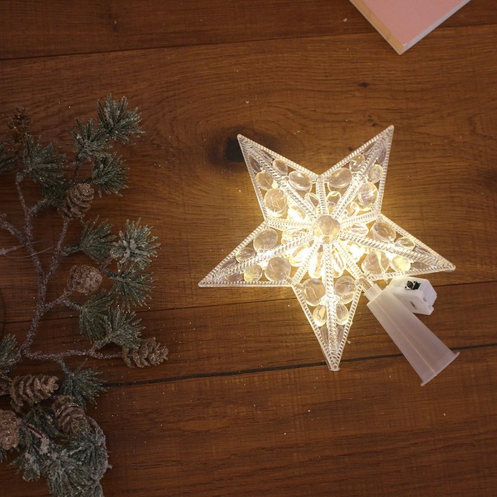 해피인어스 LED 페블 트리 탑별 오너먼트 크리스마스 트리장식