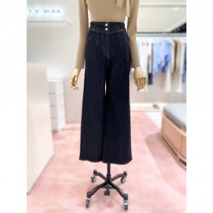 백화점 잇미샤 하이웨이스트 와이드 데님 팬츠 ITPAYDP820 아울렛