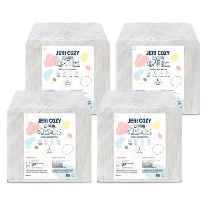 제리코지 디센트 애견패드 대형50g SAP 6g, 4개, 40개입 제리코지 디센트 애견패드 대형50g SAP 6g, 4개, 40개입