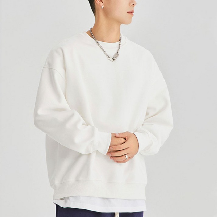 어워크 오버핏 프리미엄 무지 드롭숄더 맨투맨 M3XL 빅사이즈 남녀공 티셔츠