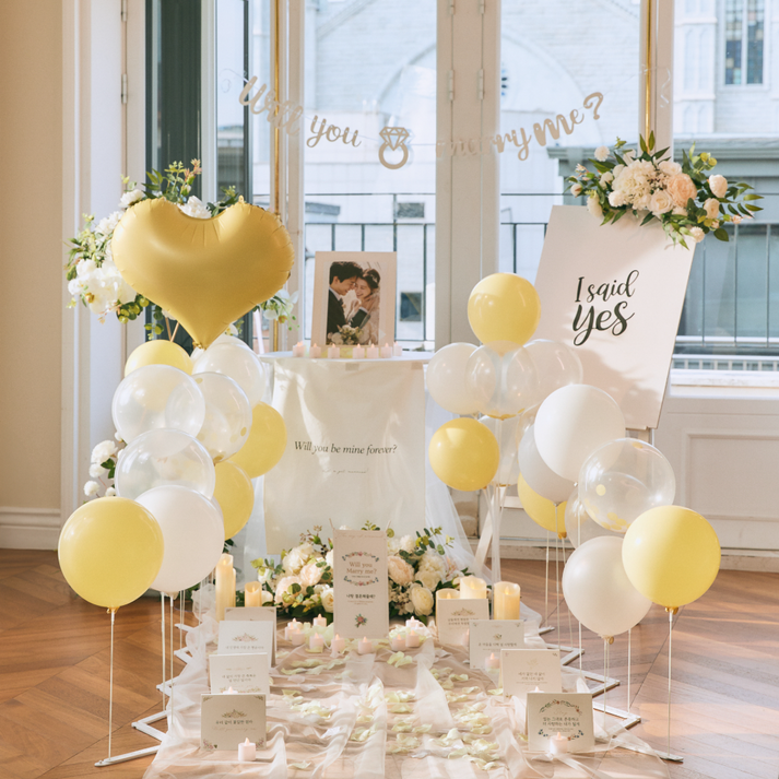 파티레시피 답 실속프로포즈 용품 세트, 1세트, 옐로우봄