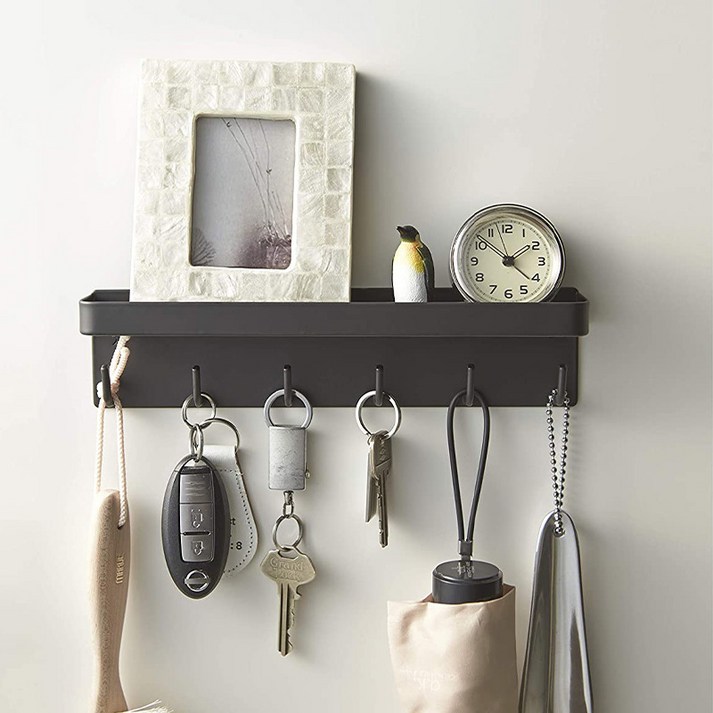 현관 부착형 마그네틱 자석선반 소품 마스크걸이 후크