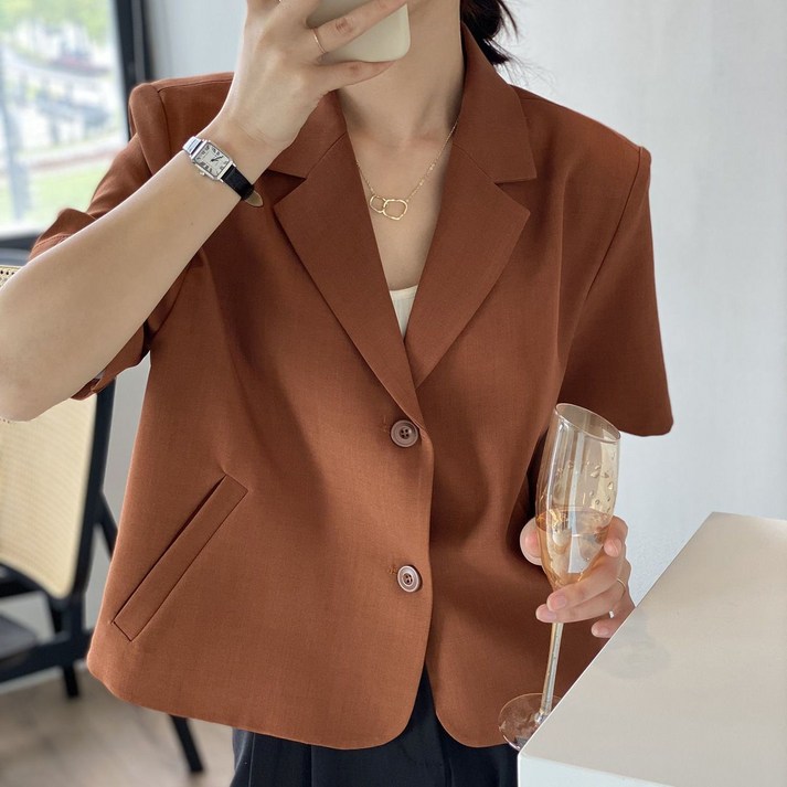 모몰라티 여성 베이직 여름 반팔 자켓양말