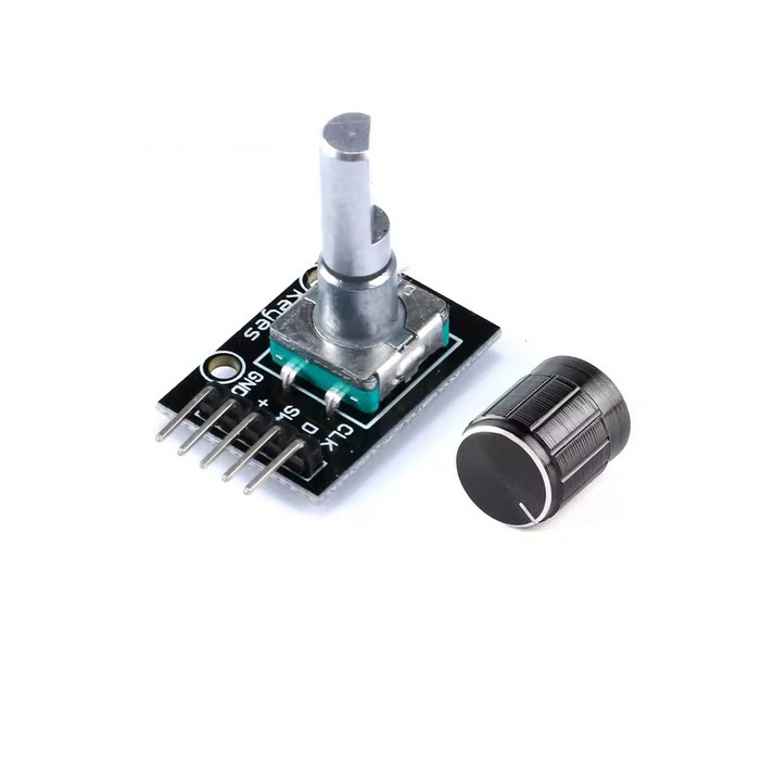 아두이노 로터리 엔코더 모듈 노브 캡 포함 푸시버튼 지원, 1개, 노브포함