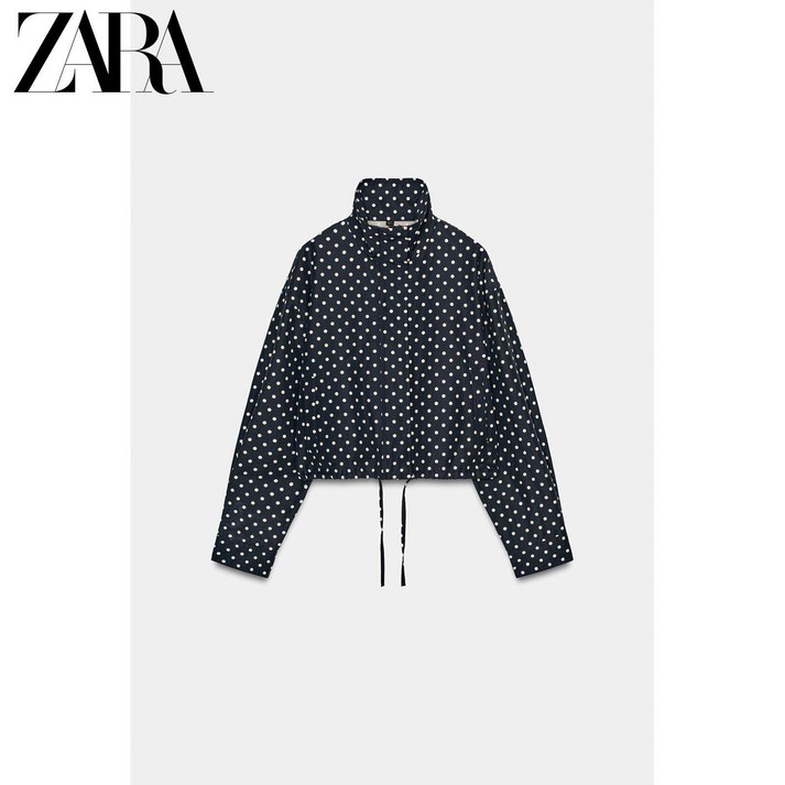 ZARA 2026 TRF 여성 긴팔 하이넥 도트 퍼프 코트 5247713 044