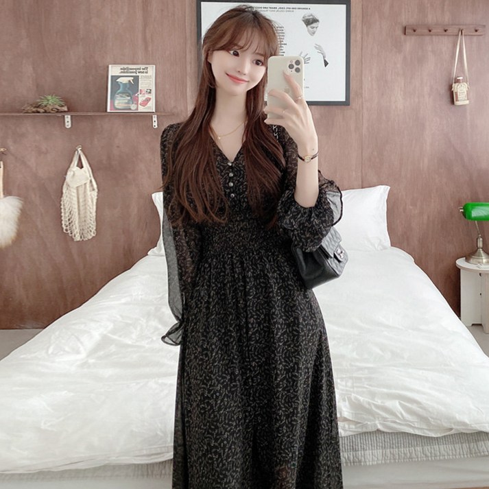 여성 여름 원피스 쉬폰 롱원피스