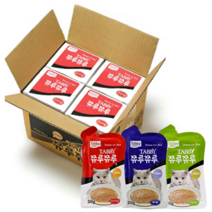 테비 쮸루쮸루 30g 48개 1박스 파우치, 48개, 4종콤보(치킨포함)