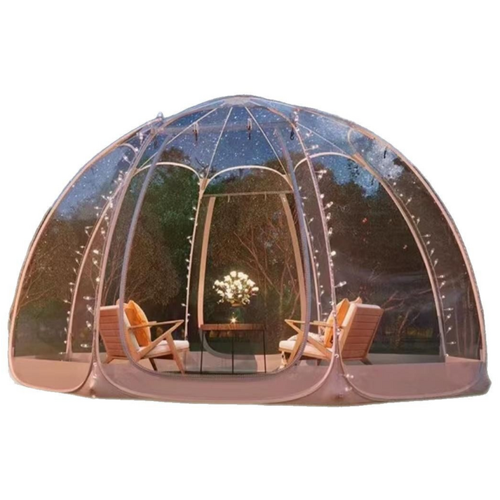 원터치 투명 감성 돔텐트 캠핑 쉘터 간편설치, 68인용