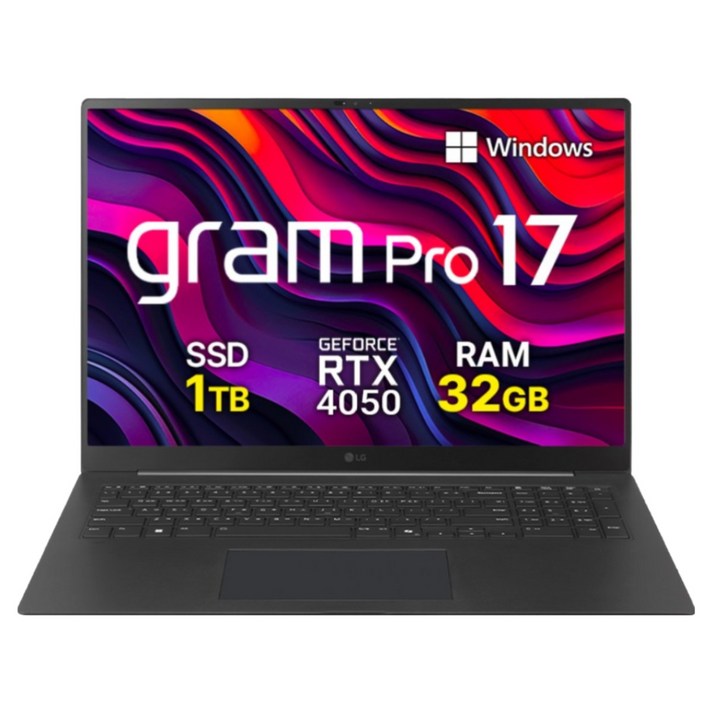 LG전자 2025 그램 프로 17인치 17ZD90TR-SX5BK 프리도스 RTX 4050 32GB 초경량 대화면 애로우레이크 인텔 U5 225H 직장인 대학생 고성능 게이밍 노트북, 17ZD90TR-SX5BK, WIN11 Home, 32GB, 1TB, 블랙