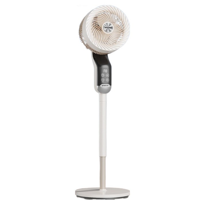 SETACEUS 스탠드 선풍기 270도 스마트 리모컨 저소음 에어 써큘레이터 8단 가정용 회전형 공기순환 살구색