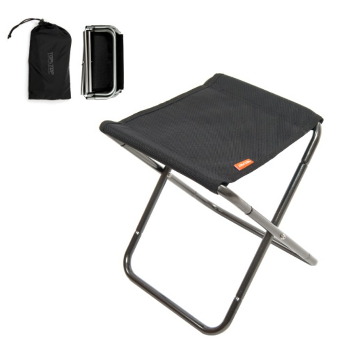 탑앤탑 원터치 폴딩 체어 (블랙/그레이) T040225 경량 알루미늄 등산 낚시 백패킹 미니멀 캠핑 의자 원터치 쉬운설치, 블랙