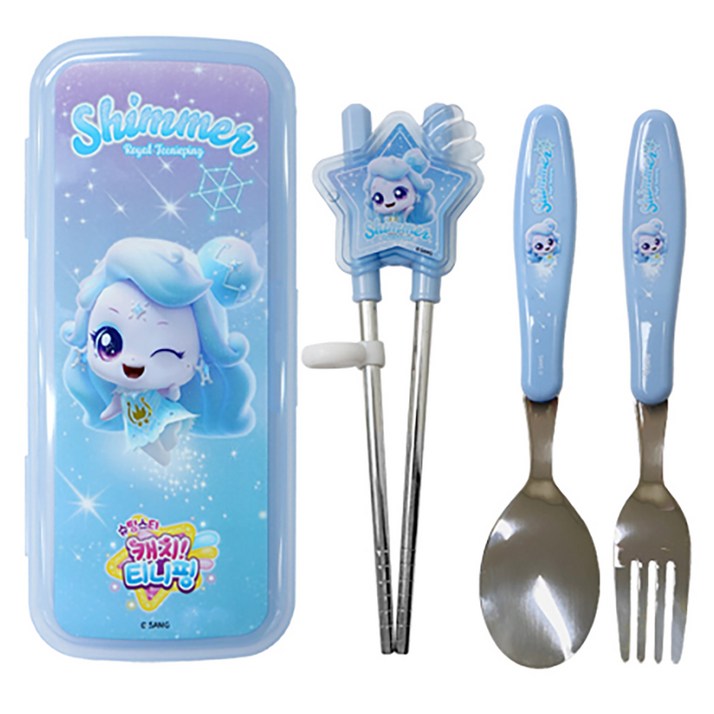 르번 아동용 슈팅스타 캐치티니핑 무소음 교정 젓가락 풀세트, 빛나핑, 1개