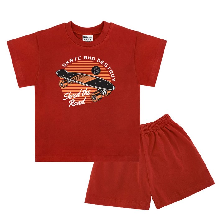 키즈크루 아동용 통기성 로드스케이트 반팔 상하의 세트