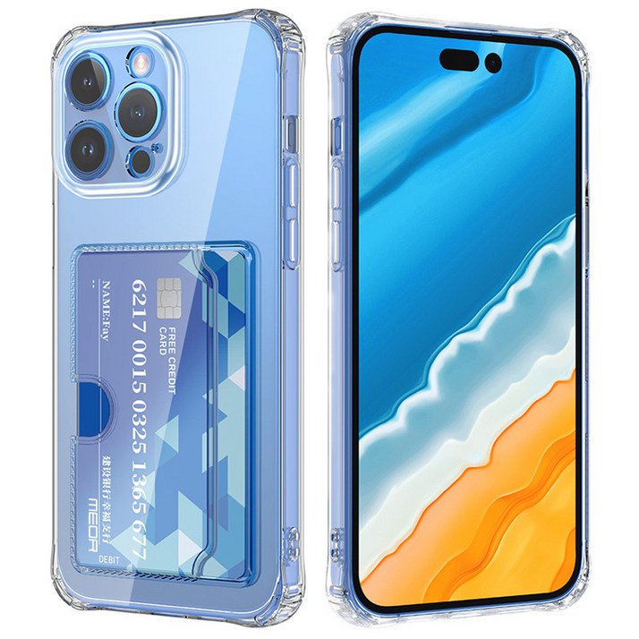 메오르 카메라 풀커버 카드수납 젤리 휴대폰 케이스