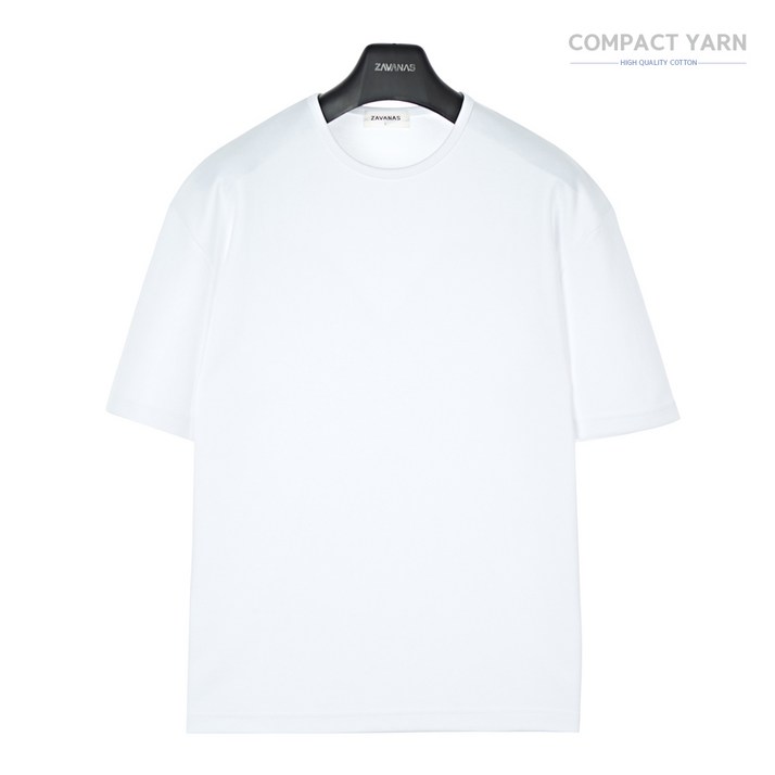 자바나스  어깨넓어보이는 16수 두꺼운 짱짱한 체형보완 세미 오버핏 반팔 A 헤비코튼 티셔츠