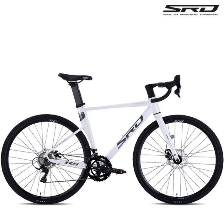 SRD 솔리드 레이싱 경량 로드자전거 R5 18단 듀얼레버 디스크브레이크, 1개, 166cm, SRD R5 490 루나 화이트 미조립