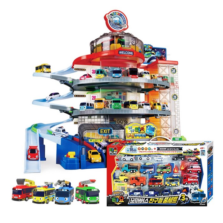 타요 컨트롤 주차타워  레스큐 타요 미니카 풀세트 3탄 세트, 혼합색상, 1개