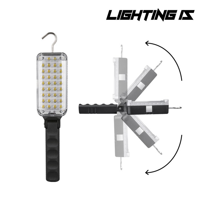 LED 34구 충전작업등 무선작업등 캠핑등 각도조절 2단밝기, 1개 LED 34구 충전작업등 무선작업등 캠핑등 각도조절 2단밝기, 1개