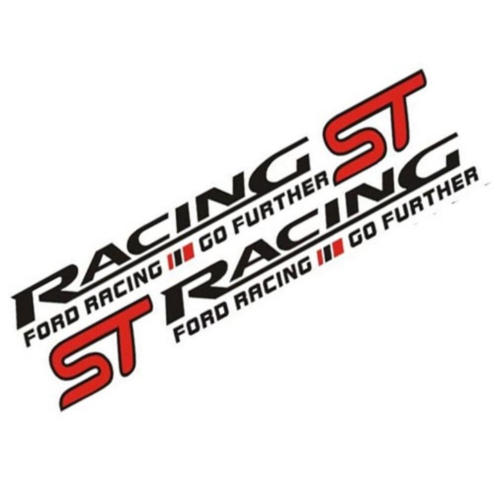 RACING ST 레이싱 스티커 차량용 양방향 튜닝 데칼 화이트 블랙 50cm, RACING ST 블랙, 1개