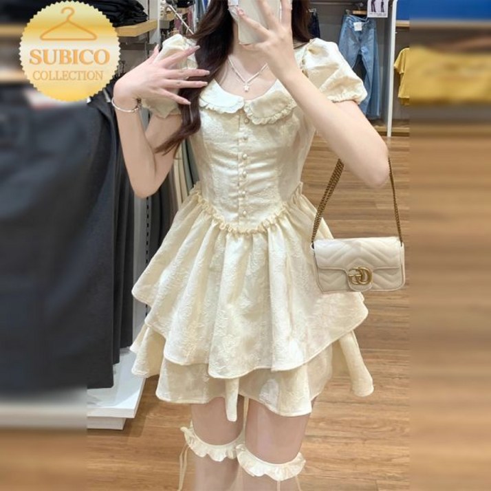 아일릿 의상 발레 스커트 화이트 원피스 양산형 샤랄라원피스 원희 모카 리본