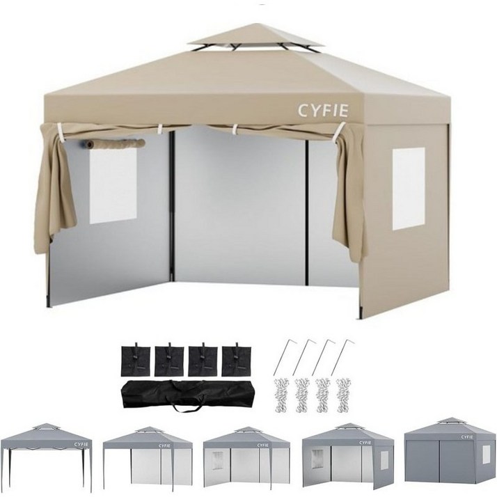 접이식 캐노피 천막 행사용 이동식 테라스 바람막이 옥상 포차  3X3m  4-6인용