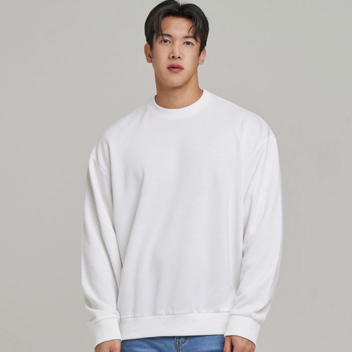 업클라스 세미 오버핏 무지 솔리드 맨투맨 a4100