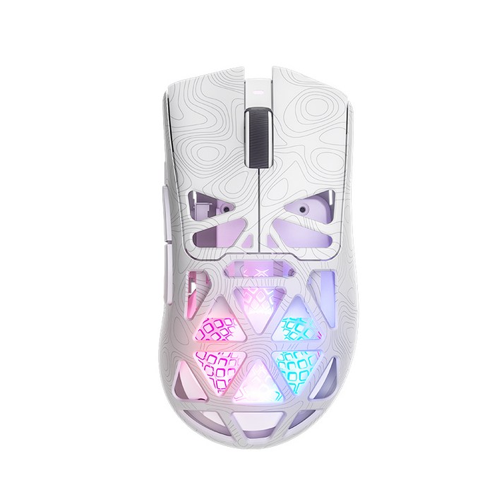 FURYCUBE G11 초경량 무선 게이밍 마우스 PAW3311 센서 메테오 볼캐노 다이내믹 RGB 3모드 연결 6단계 DPI 인체공학적 디자인 대용량 장시간 사용, 컨투어 화이트, G11마우스