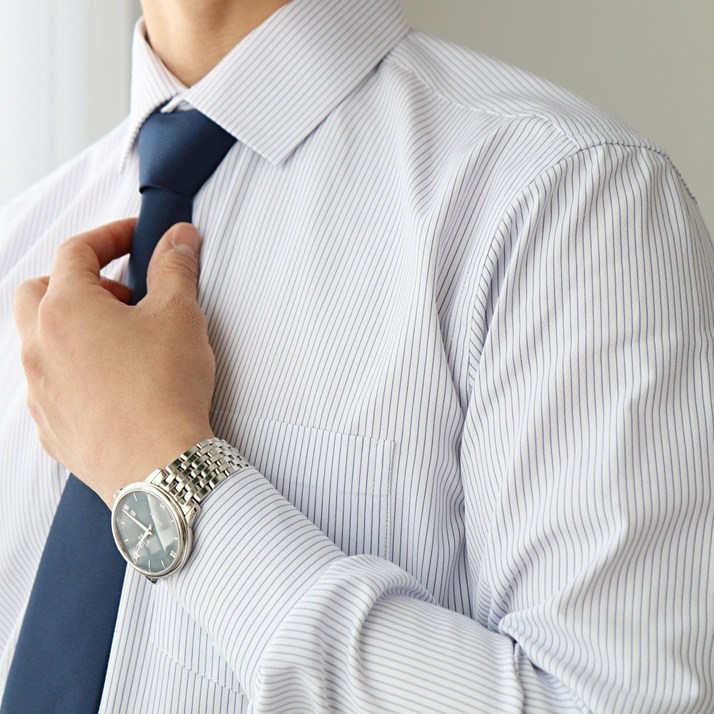 스타일리브 남자 스트라이프 와이셔츠 긴팔 정장 캐쥬얼 구김없는 기능성 셔츠