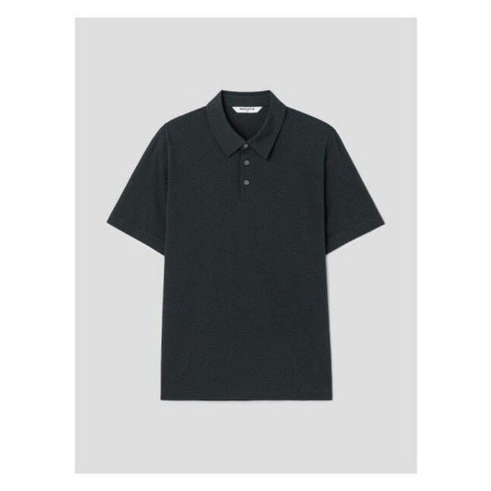 로가디스 코튼 혼방 스퀘어조직 반팔 칼라넥 티셔츠 그린 RY5442P70M