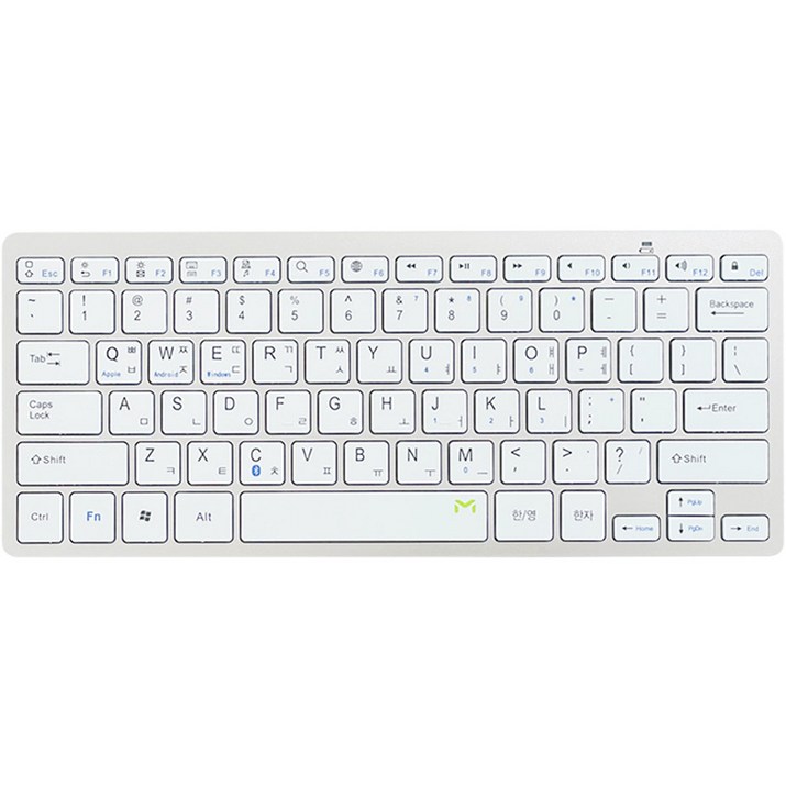 MATECH 슬림형 미니 블루투스 키보드, MT-BT045, 실버, 텐키리스