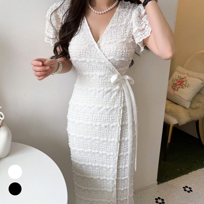 메이리앤 레이스 반팔 롱원피스 브라이덜 샤워 셀프웨딩 촬영 돌잔치 원피스
