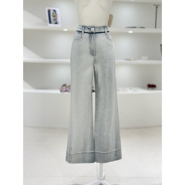 듀엘 여주점 여성 컬러 블록 워시드 데님 팬츠 (D242PSA440)