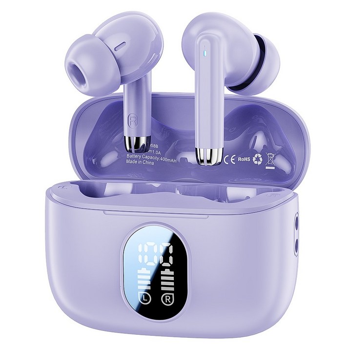 Toocki 툭키 TWS 무선 LED 5.3 커널형 불루투스 이어폰, 보라색 Toocki 툭키 TWS 무선 LED 5.3 커널형 불루투스 이어폰, 보라색